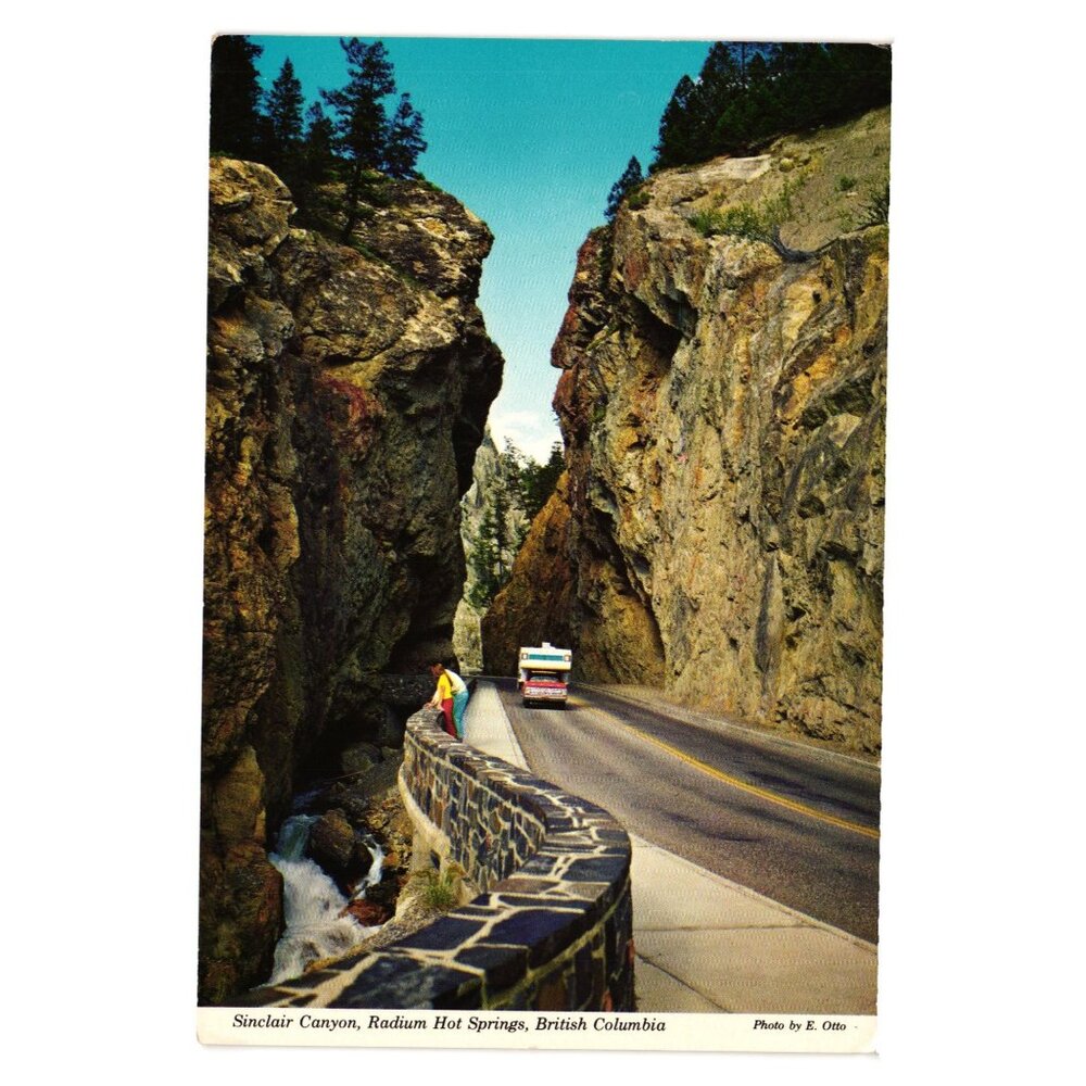 Sinclair Canyon Radium Hot Springs British Columbia Postcard Vintage Scenic View